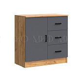 Комод Басямиф 3 ящика 1 дверь (крафт золотой/графит)