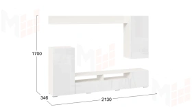 Гостиная Моретти Белый, Белый глянец