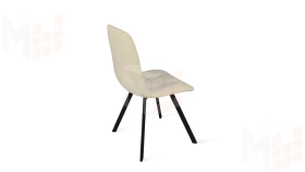 Стул Бруно (паук Т2) Черный муар матовый, Кожзам Бежевый