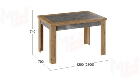 Стол раздвижной Хьюстон Тип 4 Дуб Вотан, Моод темный