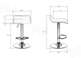 Стул барный DOBRIN TOMMY BLACK (чёрный)