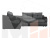 Угловой диван Митчелл левый угол (Серый\Черный)