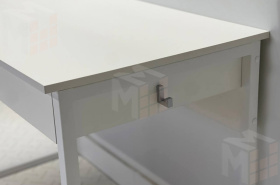 Стол Юниор белое дерево/белый муар