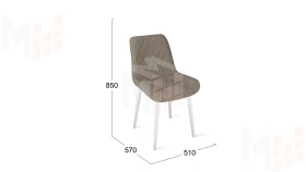 Стул OSCAR Белый муар, Велюр L003 бежевый