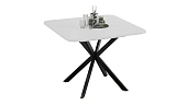 Стол обеденный раздвижной Лиссабон Тип 1 Черный муар, Белый
