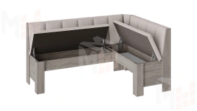 Скамья угловая Ганновер Дуб Сонома трюфель, Рогожка Capri Бежевая