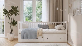 Кровать-кушетка из массива КЫМОР 80*200 белый