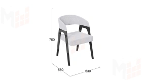 Кресло Техас 1 - W-101 Черное дерево, тк. №210 Велюр Jercy silver