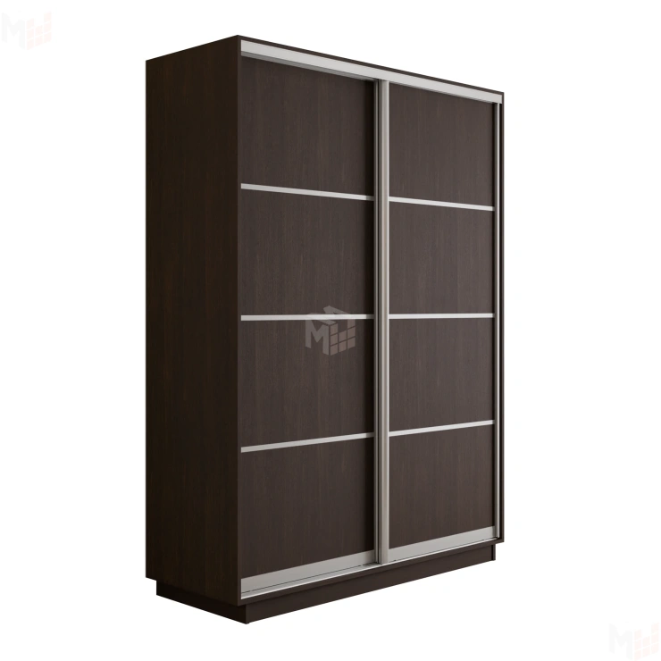 Шкаф-купе Оптим 2-х дверный 4 секции 160 см. 1 штанга, 7 полок, 2 ящика