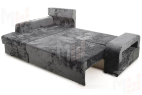 Диван угловой Марго Серый Левый Велюр