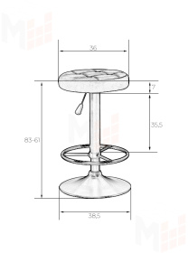 Табурет барный DOBRIN BRUNO (пудрово-мятный велюр (MJ9-87))
