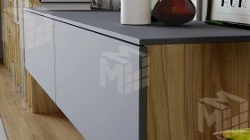 Гостиная Порто №7 - ГН-393.007 Яблоня Беллуно, Графит софт