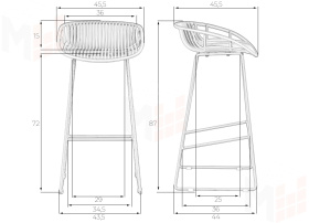 Стул барный DOBRIN FRANK (белый)