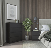 S00241 Варма 4 комод 80х100х40 шпон ясень, черный