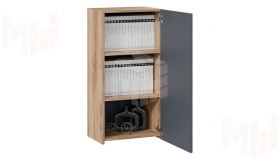 Шкаф навесной Порто - ТД-393.03.27 Яблоня Беллуно, Графит софт