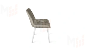 Стул BOSTON  Белый муар, Велюр V005 светло-бежевый