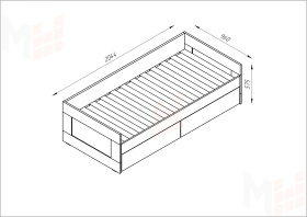 Кровать-кушетка раздвижная Сириус NEW 90*200 белая