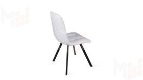 Стул Бруно (паук Т2) Черный муар матовый, Кожзам Белый