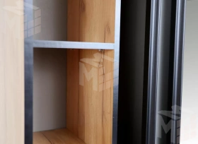 Шкаф-купе с зеркалом Ольга-Лофт 10 Дуб Крафт Золотой/Темно-Серый