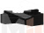 Угловой диван Кембридж левый угол (Черный)