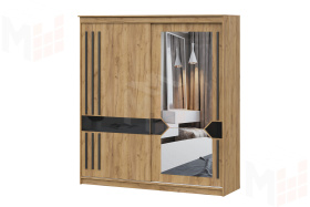 Шкаф-купе №25 (2,0м) БЛЭК Дуб золотой