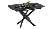 Стол обеденный раздвижной Манхеттен Т1 Черный муар, Стекло матовое черный мрамор