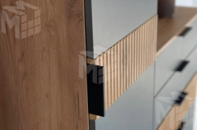 Стенка в гостиную Бери дуб крафт золотой/графит