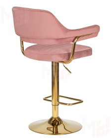 Стул барный DOBRIN CHARLY GOLD (розовый велюр (MJ9-32))