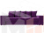 Диван прямой Дубай полки слева (Фиолетовый)