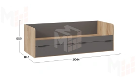 Кровать Порто - ТД-393.12.01 Графит