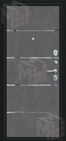 Входная металлическая дверь Лайн Букле черное/Slate Art