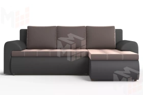 Угловой диван Ванкувер (правый)  Коричневый, Черный