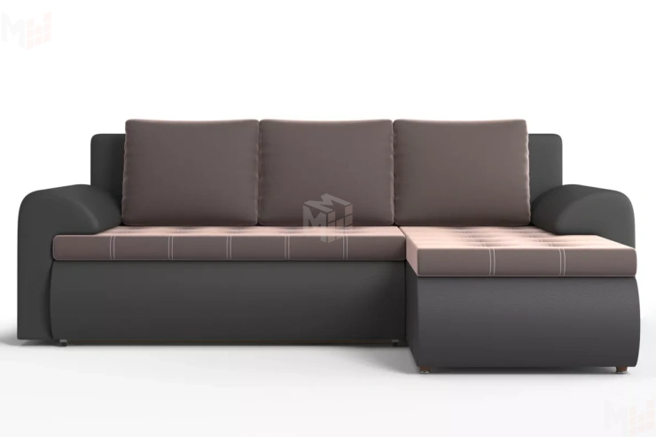 Угловой диван Ванкувер (правый)  Коричневый, Черный