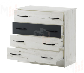 Комод К-800 Беатрис Крафт белый-Антрацит