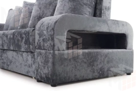 Диван угловой Марго Серый Левый Велюр