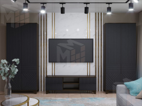 Гостиная Копенгаген венге/черный матовый вариант 4