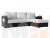 Угловой диван Меркурий Лайт правый угол (Белый\Черный)