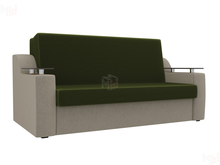 Прямой диван аккордеон Сенатор 140 (Зеленый\Бежевый)
