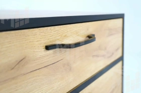 Комод с надстройкой Виртон 3 Дуб Крафт Золотой