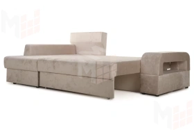 Диван угловой Марго Бежевый Левый Велюр