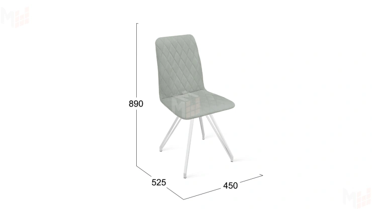 Стул Стенли К4 Белый матовый, Велюр Confetti  Silver