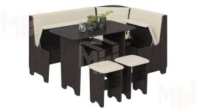 Кухонный уголок Техас Исп.1 Венге, Экокожа бежевая