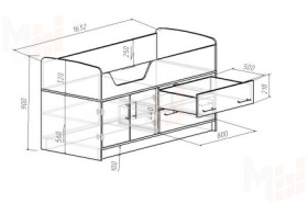 Детская кровать Фанки Кидз 9 с тумбой-лестницей 13/19СВ