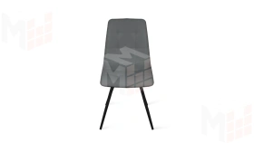 Стул Бруно (конус Т3) Черный муар матовый, Кожзам Серый