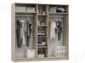 Шкаф Мартина 5-ти створчатый (сонома/белый глянец)