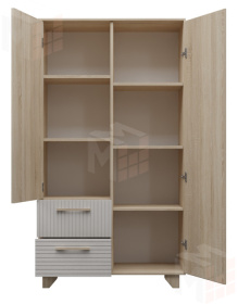 Стеллаж Копенгаген без стекла (дуб сонома/белый матовый)