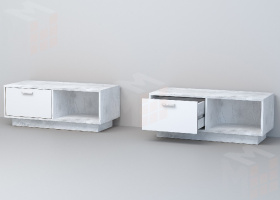 Тумба Т-4 ПД Эго   Бетон Светлый/Белый Глянец