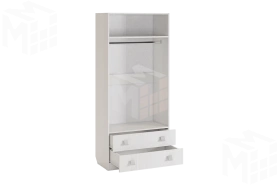 Шкаф комбинированный  Фэнтези  с ящ. 2-створчатый белый рамух