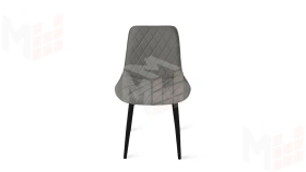 Стул OSCAR Черный муар, Велюр L002 серо-бежевый