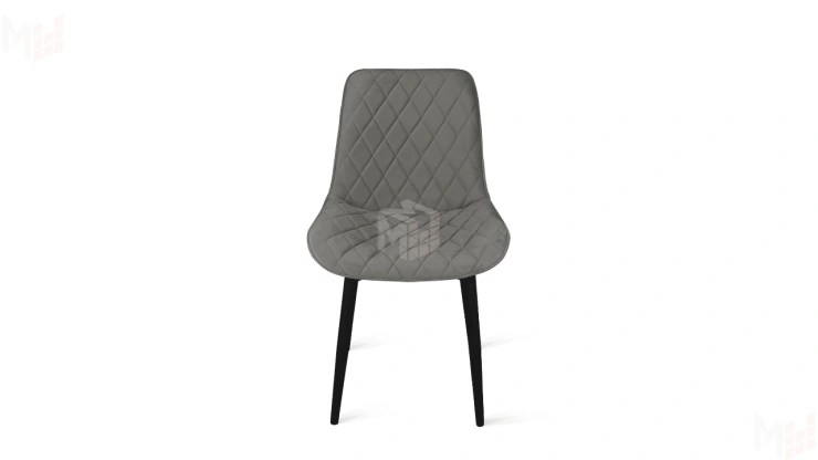 Стул OSCAR Черный муар, Велюр L002 серо-бежевый